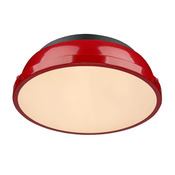 Duncan Black and Red 14-Inch Two-Light Flush Mount, image 2